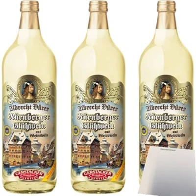 Abbildung von Gerstacker Albrecht Dürer weißer Glühwein 9,6% vol. 3er Pack (3x1 Liter Flasche) + usy Block