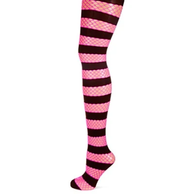 Abbildung von Leg Avenue Feinstrumpfhose Fishnet Strumpfhose pink gestreift Verführerisches Accessoire für einen farbenfrohen Auftritt