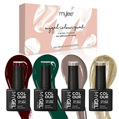 Abbildung von MyGel von MYLEE Festive Favourites Gel Nagellack Set 4x10ml UV/LED Nail Art Maniküre Pediküre für den Professionellen Einsatz im Wohnzimmer und zu Hause Langlebig Einfach Anzuwenden