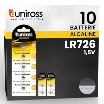 Abbildung von Uniross Batterie AG2 / LR726 G2 LR59 196/197 396 1,5 V Alkaline Knopfzellen 10 Batterien