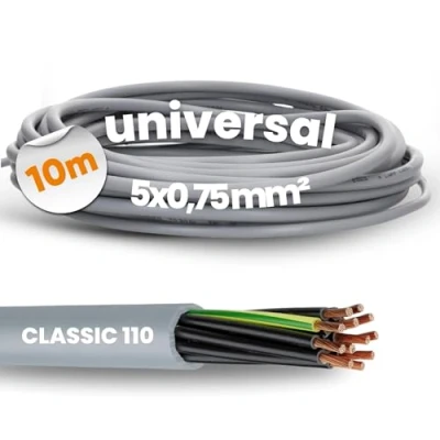 Abbildung von 10 Meter Lapp 1119105 Ölflex Classic 110 PVC Steuerleitung 5x0,75 mm² mit grün gelben Schutzleiter 5G0,75mm² I Mantelleitung 5 adrig Kabel