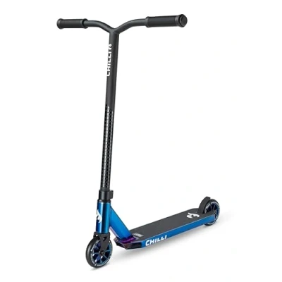 Abbildung von Chilli Pro Scooter Rocky Vol. 3 High End Stunt Der perfekte Einsteiger Gesamthöhe vo 82 cm 110 mm PU Räder mit ABEC 9 Bearings Blue Neochrome