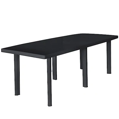 Abbildung von vidaXL Gartentisch Anthrazit 210x96cm Kunststoff Terrassentisch Balkontisch