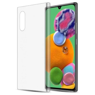 Abbildung von Cadorabo Hülle kompatibel mit Samsung Galaxy A90 5G Schutzhülle TPU Silikon Case Slim Design Kratzfest Weiche Gummi Rundumschutz für in Transparent