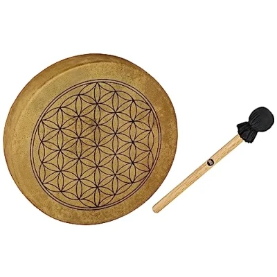Abbildung von Sonic Energy Rahmentrommel Lebensblume 38 cm Schamanisches Instrument mit Büffelfell Für Meditation, Klangreisen, Percussion Inkl. Schlägel (HOD15 FOL)