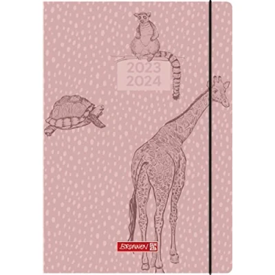 Abbildung von BRUNNEN Schülerkalender „Wild Animals“ 2023/2024 2 Seiten = 1 Woche A5 rosa