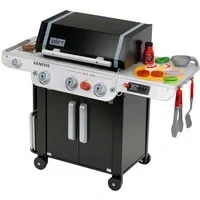 Abbildung von Theo Klein 9445 Weber Grill Genesis aus Holz, Inklusive Einsätze für Steak, Pizza oder Gemüse, Mit Food Attrappen und Grillbesteck, Spielzeug Kinder ab 3 Jahren