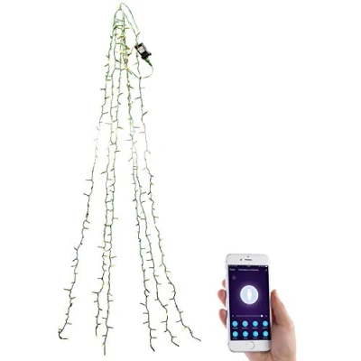 Abbildung von Lunartec Weihnachtsschmuck: WLAN Tannenbaum Überwurf Lichterkette mit App, 6 Girlanden, 240 LEDs (Lichterkette Weihnachtsbaum, LED Weihnachtsbaumkerzen)