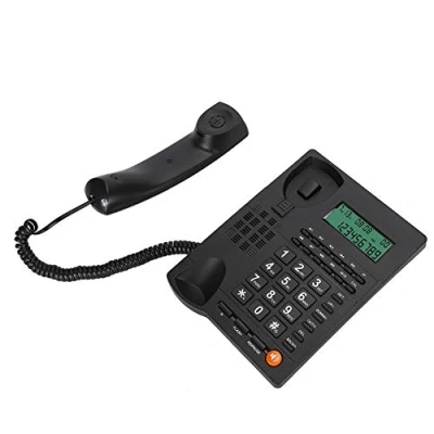Abbildung von Anrufer ID Festnetztelefon, schnurgebundenes Telefon mit Freisprechfunktion und für das Home Office Hotelrestaurant
