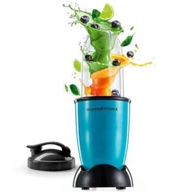 Abbildung von GOURMETmaxx Mixer Mr. Magic 4 tlg. Smoothie Maker mit 400W &amp; 500ml Fassungsvermögen Kompakter Standmixer Deckel Praktisch für Shakes, Dips, Soßen und mehr Leicht zu reinigen vielseitig