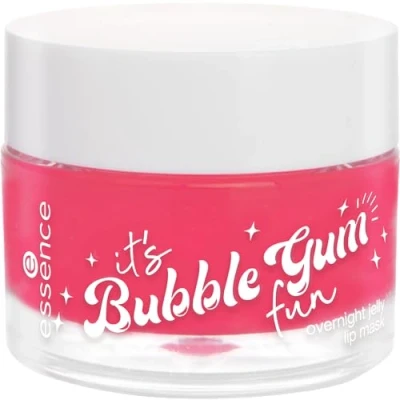 Abbildung von essence it&#039;s Bubble Gum fun overnight jelly lip mask, Nr. 01, Pink, feuchtigkeitsspendend, pflegend, transluzent, vegan, ohne Parabene, Mikroplastikpartikel, Nanopartikel frei, 3er Pack (3x8g)
