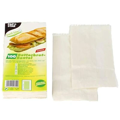 Abbildung von PAPSTAR Frischhaltebeutel 100 Butterbrotbeutel 21 cm x 10 3 weiss, fettdicht