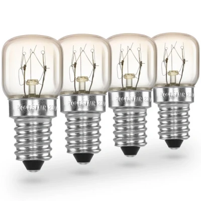 Abbildung von Poppstar Spezialleuchtmittel Backofenlampe 15W warmweiß, E14, 4 St., Warmweiß