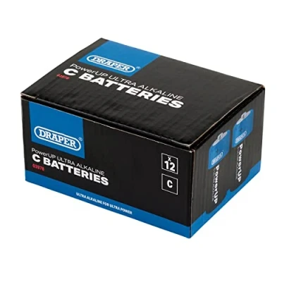 Abbildung von Draper 03978 PowerUP Ultra Alkaline C Batterien (12 Stück)