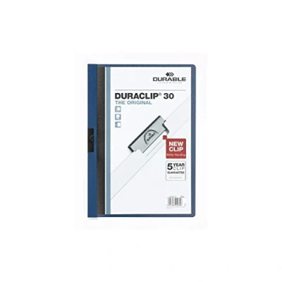 Abbildung von Durable Klemm Mappe Duraclip Original 30 (für 1 Blatt A4), 25 Stück, dunkelblau, 220007