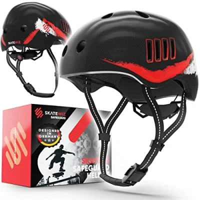 Abbildung von SKATEWIZ Fahrradhelm Kinder ab 6 Jahre Helm Mädchen &amp; Jungen Skaterhelm, Geschenke für und Jungs
