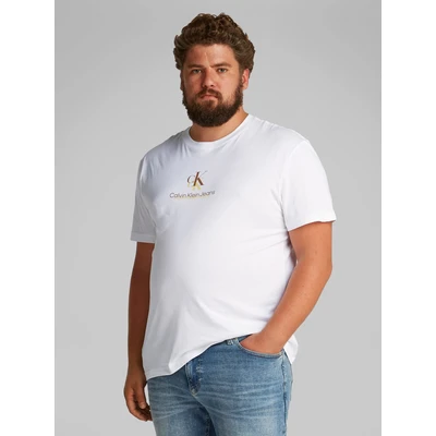 Abbildung von Calvin Klein Jeans PLUS Shadow LOGO TEE Tshirt print, Herren, Größe: 5XL, Bright white