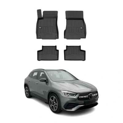 Abbildung von OMAC Gummi Fußmatten kompatibel mit Mercedes GLA H247 2020 2024 Premium Schwarz 4tlg