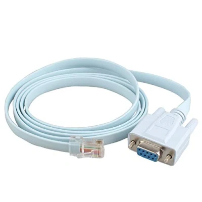 Abbildung von Futheda RJ45 auf RS232, DB9 9 poliger serieller Port weiblich männlich, Cat5 Ethernet LAN Rollover Konsolenkabel, 1,4 m