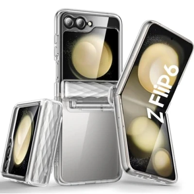 Abbildung von i Blason Cosmo für Samsung Galaxy Z Flip 6 Hülle [Mit Vorderseite Displayschutz] [Scharnierschutz] Schlank Handyhülle Durchsichtige Schutzhülle Bumper Case (Durchsichtig)