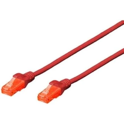 Abbildung von DIGITUS LAN Kabel Cat 6 5m CCA Netzwerkkabel Mit RJ45 U/UTP Ungeschirmt Kompatibel zu 6A &amp; 5e Rot