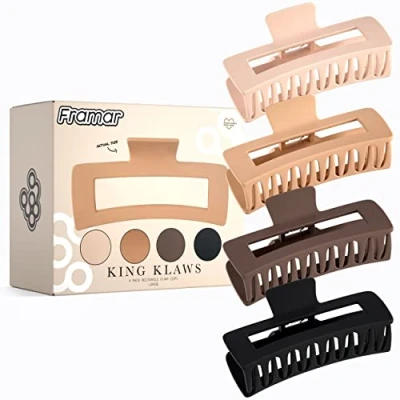Abbildung von FRAMAR Neutrale Haarklammern Groß Haarklammer Dickes Haar xxl, Haarspangen Damen Dünnes Haar, Für Damen, Hair Clips For Women, Haarclips Haarspange Groß, Claw Clip 4