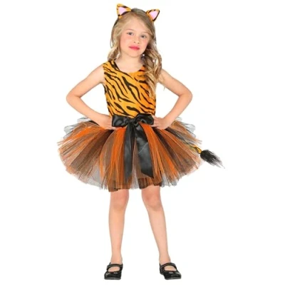 Abbildung von Widdmann Kostüm Kleiner Tiger, Süßes Tutukleid mit Tigermuster und passendem Haarreif