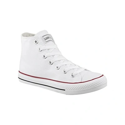 Abbildung von Elara Unisex Sneaker Sportschuhe High Top Turnschuh Chunkyrayan P 014 A Weiss 39