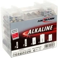Abbildung von ANSMANN Alkaline Batterie Box 1.5V / Longlife Alkalibatterien Sparpaket in einer robusten Vorratsbox inkl. 14x Micro AAA 12x Mignon AA 4x Baby C Mono D 1x E Block 9V 35 Stück