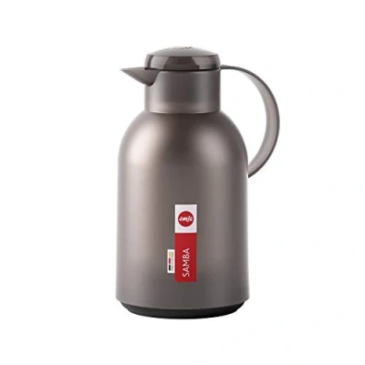 Abbildung von Emsa Isolierkanne Samba Quick Press Transparent Taupe 1.5 L, 1,5 l