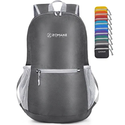 Abbildung von ZOMAKE Ultraleicht Faltbarer Rucksack Packbare Backpacks 20L,Kleiner Faltbar Rucksäcke Wanderrucksack Wasserdicht für Damen Herren Outdoor Wandern(Dunkelgrau)