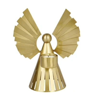 Abbildung von Lambert Uriel Teelichthalter, Edelstahl, antik Gold, H20cm