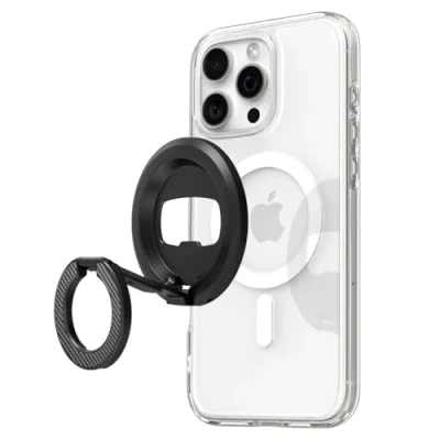 Abbildung von Spigen O Mag MagFit MagSafe Ring, Handy Magnet Halterung【Handy Ständer &amp; Flaschenöffner】 Kompatibel mit iPhone 16/15/14/13/12, Hüllen für Samsung Galaxy S25 S24 Ultra Plus und mehr Schwarz