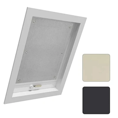 Abbildung von WOLTU Thermo Dachfenster Rollo ohne Bohren Sonnenschutz Verdunkelungsrollo mit Saugnäpfen, Thermorollo Hitzeschutz für Velux und Roto Fenster Y87 / 087, Dunkelgrau 96x120 cm