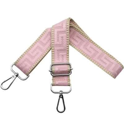 Abbildung von Schultergurt für Tasche Taschengurte zum Wechseln, Verstellbar Taschengurt Breit 3.8cm mit Silber Karabiner Taschenband Schulterriemen Tragegurt Handtaschen Damen, Khaki/Hellrosa, K37