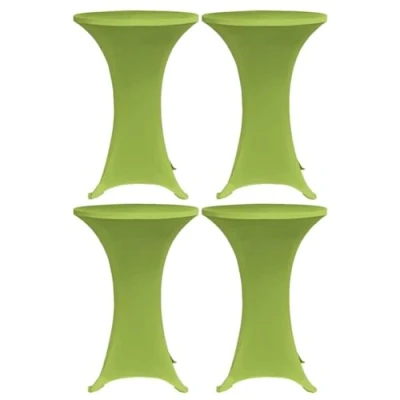 Abbildung von vidaXL 4x Stretch Tischhusse Husse Hussen Tisch Bistrotisch Stehtisch Stehtischhusse Stehtischhussen Tischhussen Tischdecke 70cm Grün