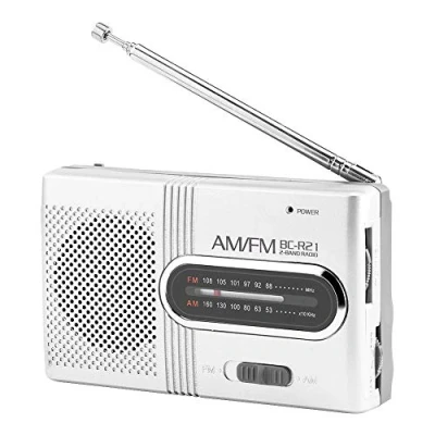 Abbildung von Richer R Tragbares Digitales Radio, Tragbare AM/FM Radio Stereo Lautsprecher Empfänger Musik Player, Taschenradio Digitalradio mit Antenna für Outdoor Silberig