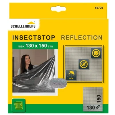 Abbildung von SCHELLENBERG Fliegengitter Gewebe &quot;Reflection 50720&quot;, reflektierender Insektenschutz, 130 x 150 cm, anthrazit, 50720
