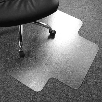 Abbildung von Floortex Bodenschutzmatte Cleartex advantagemat aus phthalatfreiem Vinyl für niederflorige Teppichböden bis 6mm Höhe, 115 x 134cm, rechteckig mit Lippe, transparent