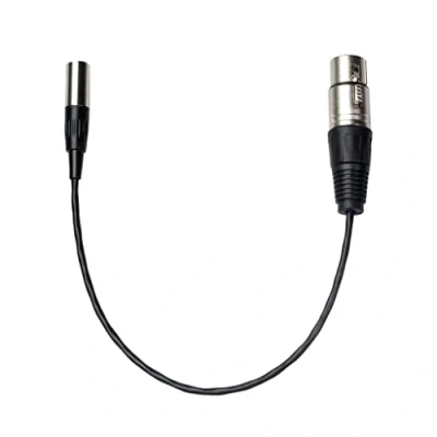 Abbildung von Audiokabel, Zinklegierung Mini XLR 3 polig Stecker auf Buchse Aluminiumfolie Geschirmtes Kupferdraht Audiokabel