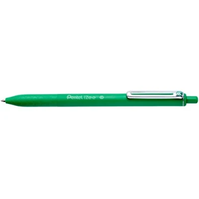 Abbildung von Pentel BX470 D Kugelschreiber IZee, Druckmechanik, Metallclip, 0, 5 mm Strichstärke, 12 Stück, Grün