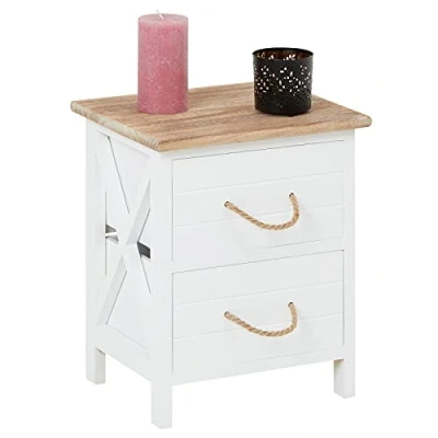 Abbildung von CARO Möbel Nachtkommode PERUGIA, Nachttisch Nachtschrank Konsole in weiß Shabby Vintage