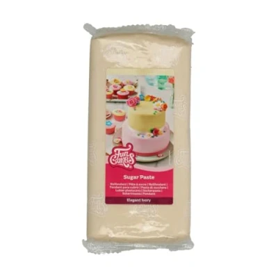 Abbildung von FunCakes Rollfondant Elegant Ivory: Einfach zu verwenden, glatt, flexibel, weich und biegsam, perfekt zum Dekorieren von Kuchen, halal, koscher glutenfrei. 1 kg