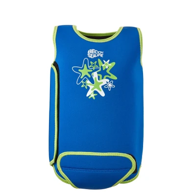 Abbildung von Beco Sealife Baby Schwimmanzug, wärmender Neoprenanzug aus 2 mm SCR Neopren, Unisex Badeanzug mit UV Schutz UPF 50+ für Jungen &amp; Mädchen in Blau, 0 3 Monate