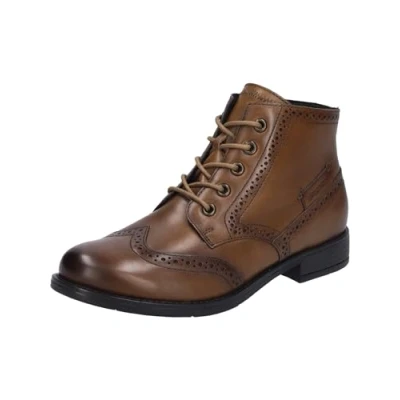 Abbildung von Josef Seibel Damen Schnürstiefeletten Simona 08,Weite G (Normal),Wechselfußbett,uebergangsstiefel,schnürboots,Boots,Cognac,38 EU
