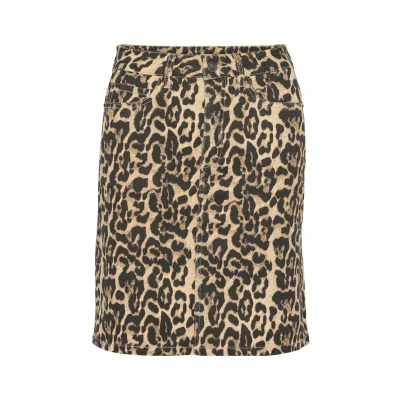 Abbildung von Kaffe Kaleonora Bleistiftrock, Damen, Größe: 34, Naturel leopard print