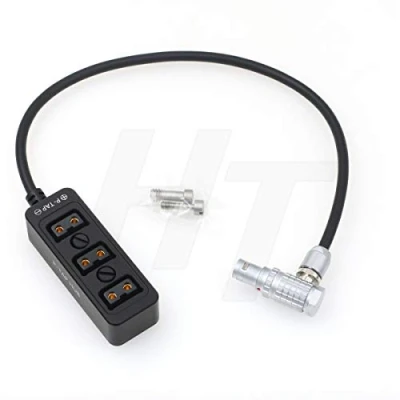 Abbildung von HangTon Power Splitter Adapter Box für ARRI Alexa Mini Kamera EXT Port 6 Pin auf D Tap, 1 zu 3 mit Schrauben