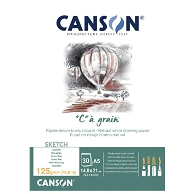 Abbildung von Canson Pad Càgrain A5 125 g White Skizzenbuch