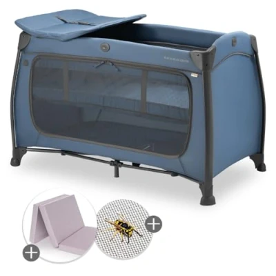 Abbildung von hauck Reisebett Sparset Play N Relax Center inkl. Komfort Matratze, Einhang, Wickelauflage &amp; Moskitonetz Dark Blue