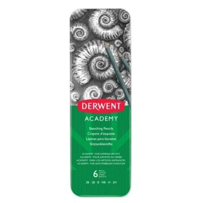 Abbildung von Derwent Skizzierstifte in Metallbox 6 Stück
